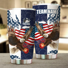 Load image into Gallery viewer, Red, White and Blue American Flag custom Bowling Camo Eagle Bowling Stainless Steel Tumbler Cup NQS9862