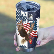 Load image into Gallery viewer, Red, White and Blue American Flag custom Bowling Camo Eagle Bowling Stainless Steel Tumbler Cup NQS9862
