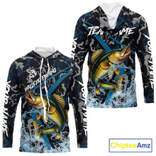 Load image into Gallery viewer, Custom Walleye Fishing Camo Long Sleeve Fishing Shirts, Personalized Walleye Fishing Team Jerseys NQS9938