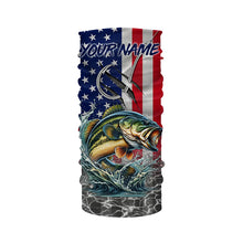 Load image into Gallery viewer, American Flag Bass Fish hook Custom long sleeve performance Fishing Shirts, Bass Fishing jerseys NQS5690