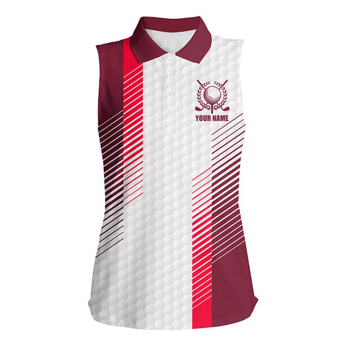 Red and white golf shirts custom name Women sleeveless polo shirt, sleeveless golf shirts for ladies NQS7786