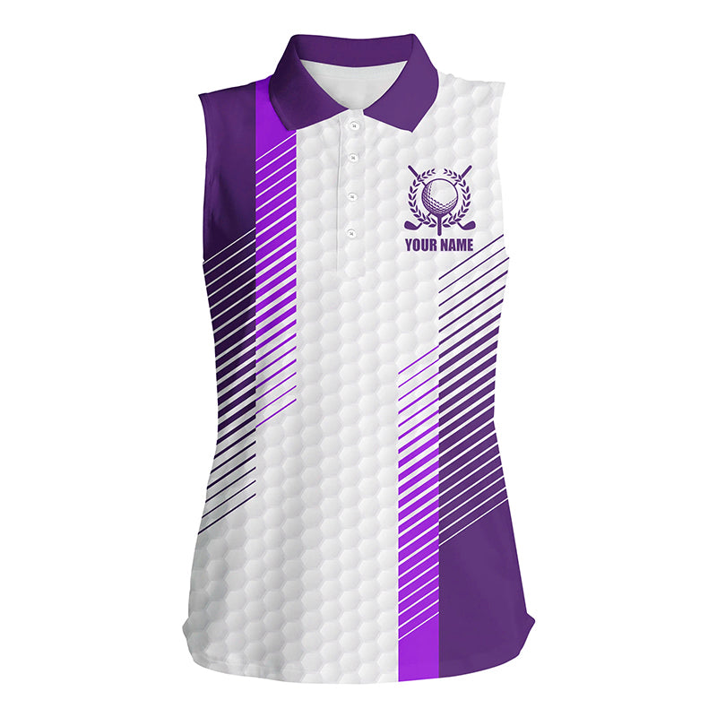 Purple and white golf shirts custom Women sleeveless polo shirt, sleeveless golf shirts for ladies NQS7787