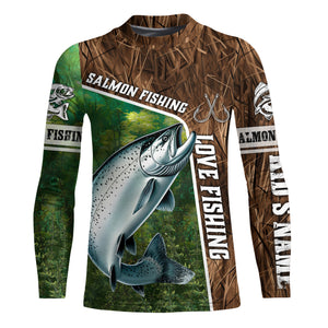 Personalized Chinook Salmon Fishing Shirts, Love Fishing Camo fish on 3D All Over Printed Shirts NQS5899