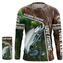 Load image into Gallery viewer, Personalized Chinook Salmon Fishing Shirts, Love Fishing Camo fish on 3D All Over Printed Shirts NQS5899