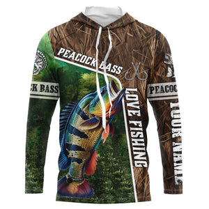 Personalized Peacock bass Fishing Shirts, Love Fishing Camo fish on 3D All Over Printed Shirts NQS5901