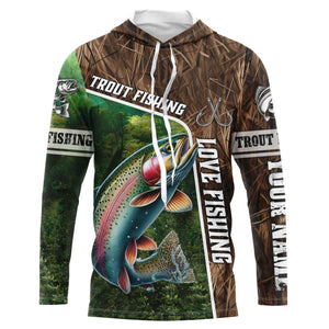 Personalized Rainbow trout Fishing Shirts, Love Fishing Camo fish on 3D All Over Printed Shirts NQS5902