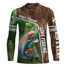 Load image into Gallery viewer, Personalized Rainbow trout Fishing Shirts, Love Fishing Camo fish on 3D All Over Printed Shirts NQS5902