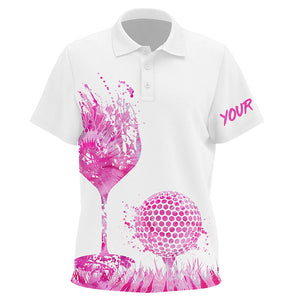 Pink tie dye golf wine Kid golf polo shirts Custom golf attire for kid, personalized golf gifts NQS8216