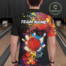 Load image into Gallery viewer, Colorful bowling jerseys Bowling Polo, 1/4 Zip Shirt for Men Custom Bowling Team shirts for bowlers NQS10416