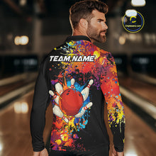 Load image into Gallery viewer, Colorful bowling jerseys Bowling Polo, 1/4 Zip Shirt for Men Custom Bowling Team shirts for bowlers NQS10416