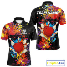 Load image into Gallery viewer, Colorful bowling jerseys Bowling Polo, 1/4 Zip Shirt for Men Custom Bowling Team shirts for bowlers NQS10416
