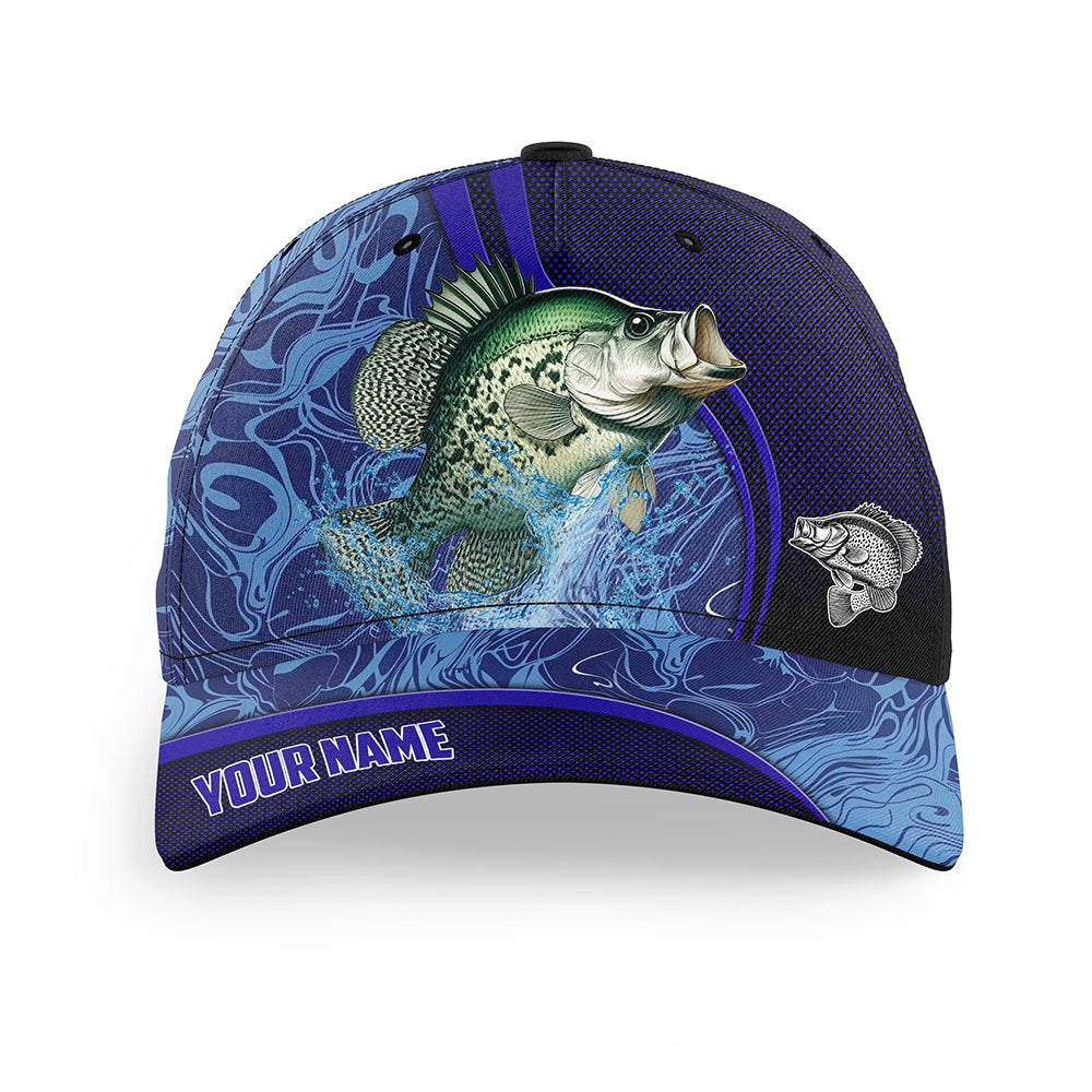 Crappie fishing blue camo Custom fishing hat Unisex Fishing Baseball freshwater Angler fishing cap NQS11022