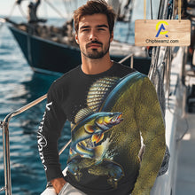 Load image into Gallery viewer, Walleye fishing yellow scales Custom walleye fishing shirts tournament fishing jerseys NQS11031