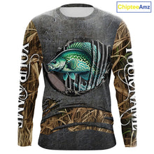 Load image into Gallery viewer, Crappie fishing camo metal grunge pattern Custom Crappie fishing shirts tournament fishing jerseys NQS11032