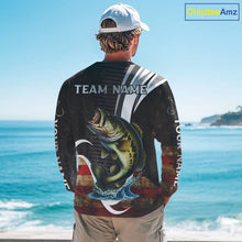Load image into Gallery viewer, Personalized professional bass fishing shirts vintage American Flag patriotic bass fishing jerseys NQS11426