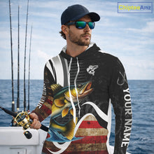 Load image into Gallery viewer, Personalized professional walleye fishing shirts American Flag patriotic walleye fishing jerseys NQS11427