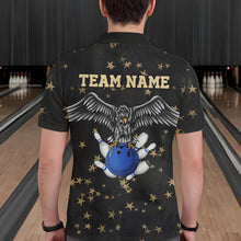 Load image into Gallery viewer, Black and Yellow Stars pattern Eagle Bowling Shirts For Men Custom Name Eagle Bowling Team Jersey NQS9661