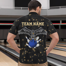 Load image into Gallery viewer, Black and Yellow Stars pattern Eagle Bowling Shirts For Men Custom Name Eagle Bowling Team Jersey NQS9661