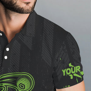 Black and Green Camo Golf polo shirts for Men custom team golf outfit men, personalized golf gifts NQS9664