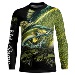 Walleye Fishing Customize Name UV protection  long sleeves fishing shirts, gifts for fishing lovers NQS1788