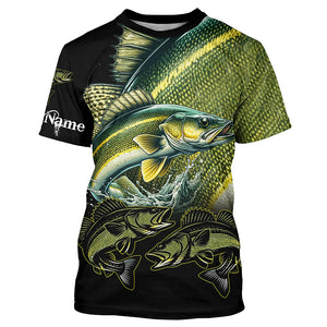 Walleye Fishing Customize Name UV protection  long sleeves fishing shirts, gifts for fishing lovers NQS1788