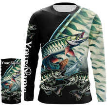 Load image into Gallery viewer, Musky Fishing Customize Name UV protection long sleeves fishing shirts, gifts for fishing lovers NQS1792