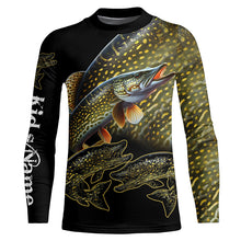 Load image into Gallery viewer, Northern Pike Fishing Custom Name UV protection long sleeves fishing shirts NQS1793