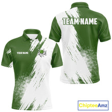 Load image into Gallery viewer, Custom Green and White Strike Bowling Shirts Men Polo, Quarter Zip Bowling Team Jersey Bowling League NQS11037