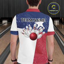 Load image into Gallery viewer, Grunge Texas Flag Bowling Polo, 1/4 Zip Shirts For Men Custom patriotic Texas Team Bowling Jerseys NQS11239