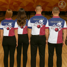 Load image into Gallery viewer, Grunge Texas Flag Bowling Polo, 1/4 Zip Shirts For Men Custom patriotic Texas Team Bowling Jerseys NQS11239