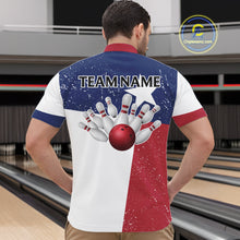 Load image into Gallery viewer, Grunge Texas Flag Bowling Polo, 1/4 Zip Shirts For Men Custom patriotic Texas Team Bowling Jerseys NQS11239
