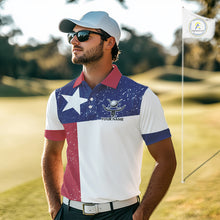 Load image into Gallery viewer, Grunge Texas Flag Golf Polo Shirts For Men Custom patriotic Texas Team Golf outfit for men NQS11240