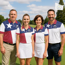 Load image into Gallery viewer, Grunge Texas Flag Golf Polo Shirts For Men Custom patriotic Texas Team Golf outfit for men NQS11240