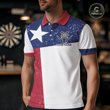 Load image into Gallery viewer, Grunge Texas Flag Men Darts Shirts Custom patriotic Texas Team Darts Jersey, Darts Clothes NQS11241