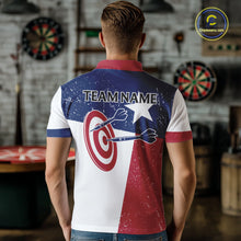 Load image into Gallery viewer, Grunge Texas Flag Men Darts Shirts Custom patriotic Texas Team Darts Jersey, Darts Clothes NQS11241