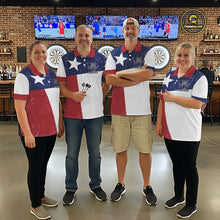 Load image into Gallery viewer, Grunge Texas Flag Men Darts Shirts Custom patriotic Texas Team Darts Jersey, Darts Clothes NQS11241