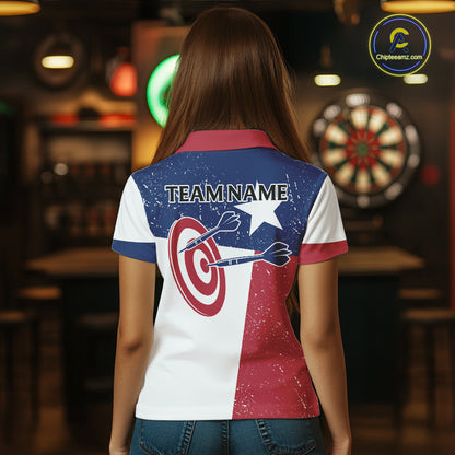 Grunge Texas Flag Women Darts Shirts Custom patriotic Texas Team Darts Jersey, Darts Clothes NQS11241