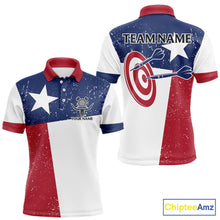 Load image into Gallery viewer, Grunge Texas Flag Men Darts Shirts Custom patriotic Texas Team Darts Jersey, Darts Clothes NQS11241