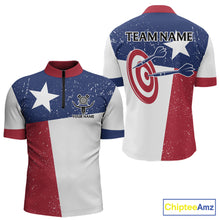 Load image into Gallery viewer, Grunge Texas Flag Men Darts Shirts Custom patriotic Texas Team Darts Jersey, Darts Clothes NQS11241
