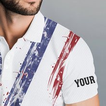 Load image into Gallery viewer, American flag patriotic Mens golf polo shirts custom swing swear look for ball repeat mens golf top NQS9359