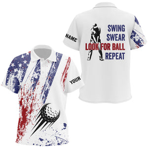 American flag patriotic Kid golf polo shirts custom swing swear look for ball repeat kid golf top NQS9359