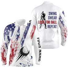 Load image into Gallery viewer, American flag patriotic Mens golf polo shirts custom swing swear look for ball repeat mens golf top NQS9359