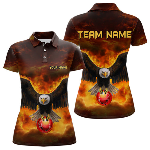 Personalized Flame Eagle Custom Bowling Team Shirts For Women, Fire Eagle Bowling League Jersey NQS9512