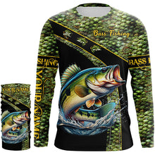 Load image into Gallery viewer, Largemouth Bass fishing scales UV protection Custom long sleeve fishing shirts, Bass fishing jerseys NQS4888