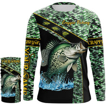 Load image into Gallery viewer, Crappie fishing scales UV protection Custom long sleeve fishing shirts, Crappie fishing jerseys NQS4889