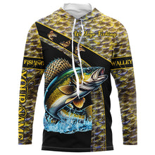 Load image into Gallery viewer, Walleye fishing scales UV protection Custom long sleeve fishing shirts, Walleye fishing jerseys NQS4890