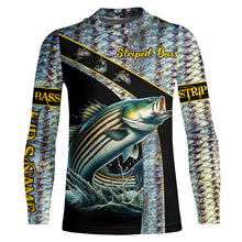 Load image into Gallery viewer, Striped Bass fishing scales UV protection Custom long sleeve fishing shirts, Striper fishing jerseys NQS4891