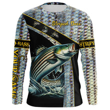 Load image into Gallery viewer, Striped Bass fishing scales UV protection Custom long sleeve fishing shirts, Striper fishing jerseys NQS4891