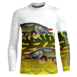 Northern Pike Fishing Custom UV Protection long sleeve Fishing Shirts, Personalized Fishing Gift NQS278