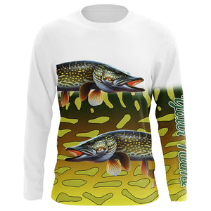 Northern Pike Fishing Custom UV Protection long sleeve Fishing Shirts, Personalized Fishing Gift NQS278